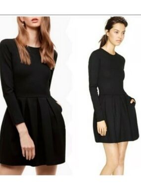 Aritzia Wilfred Tartine Dress In Black/Heather Black